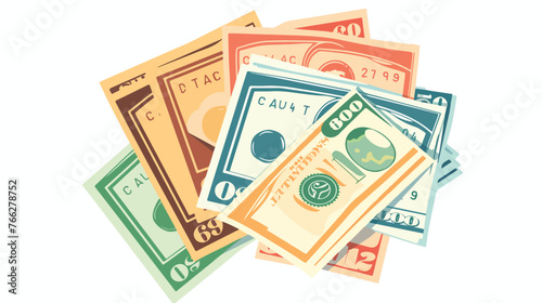 Money bills design Flat vector isolated on white background
