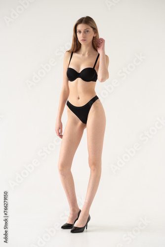 Woman model test, snapshot, polaroid