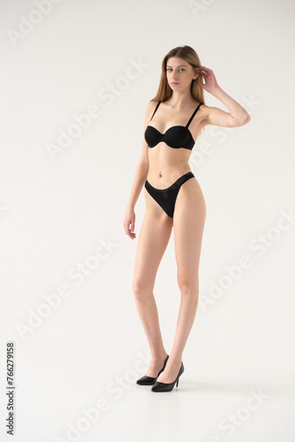 Woman model test, snapshot, polaroid