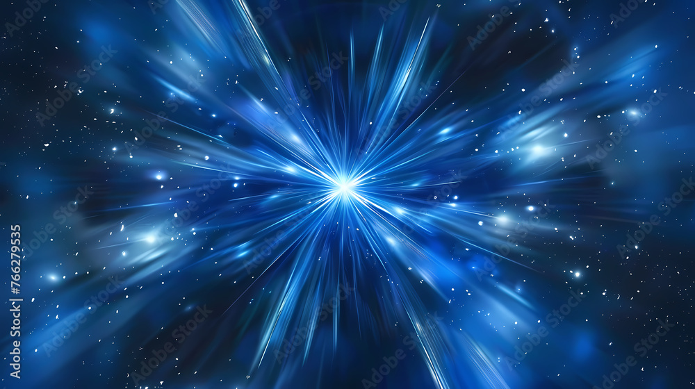 Naklejka premium Abstract explosion illustration with glowing line particles