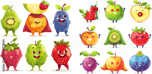  Super apple, berry and orange in hero cloak costume