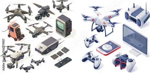 Gray red blue green military electronics drones red blue green military electronics drones