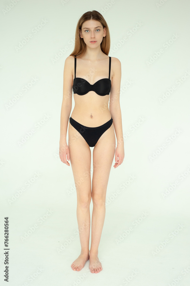 Fototapeta premium Snaps. Test Shots young models for modeling agency on a white background
