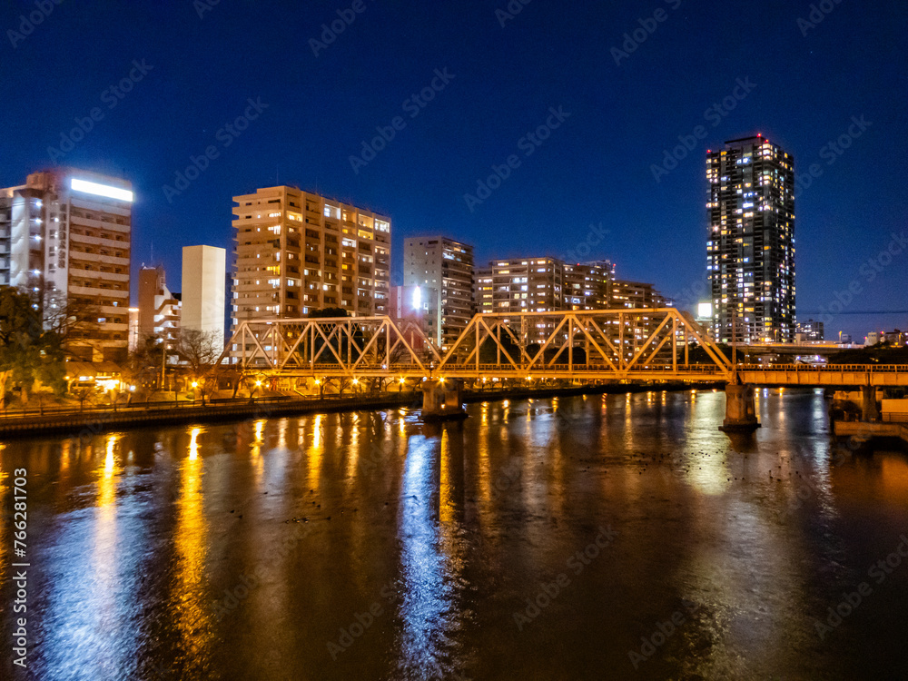 Obraz premium 夜の桜ノ宮