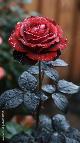 red rose in the garden