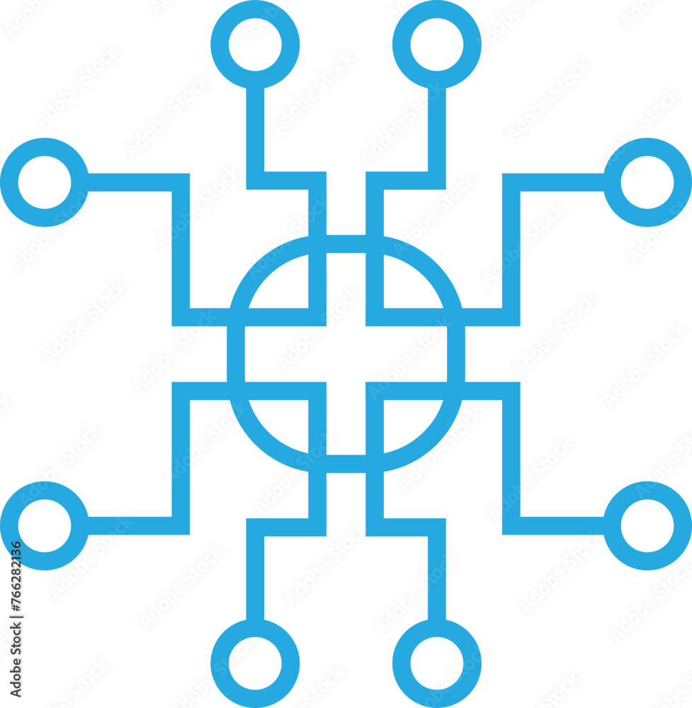 Secure IC Microchip PCB Networking Icon Concept Secure IC Microchip PCB Networking Icon Concept