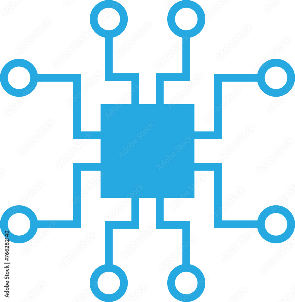 Secure IC Microchip PCB Networking Icon Concept Secure IC Microchip PCB Networking Icon Concept