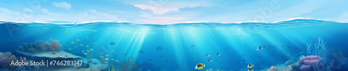 Abstract background with underwater theme  web site header or footer template