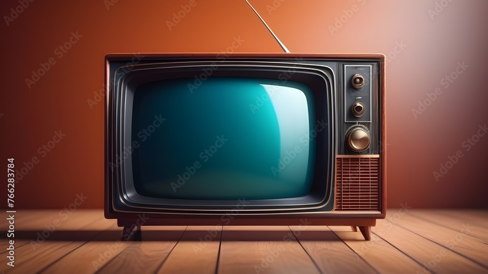 Old retro TV, television in vintage style of 1950s