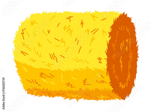 Roll of hay. Round hay bales. Dried haystack isolated on white background. Farming haymow bale hayloft vector illustration, haystack, hayrick