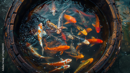 separating dark fish from bright fish in a barrel. Generative Ai photo