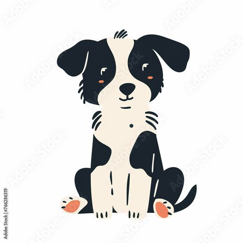 illustration of a dog, cute puppy isolated on white background, isolated flat vector modern animal illustration, full of love and cuteness