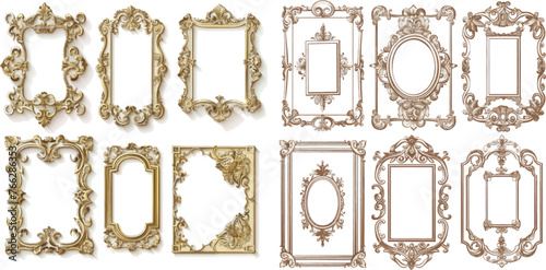 Decorative wedding frames, antique museum picture borders or deco devider
