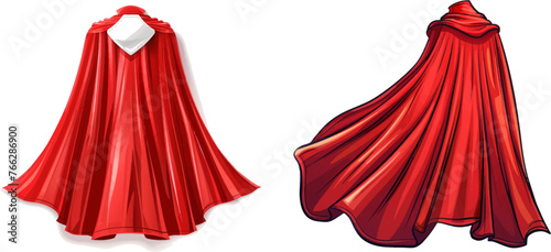  White empty badges with super hero, power man cloak