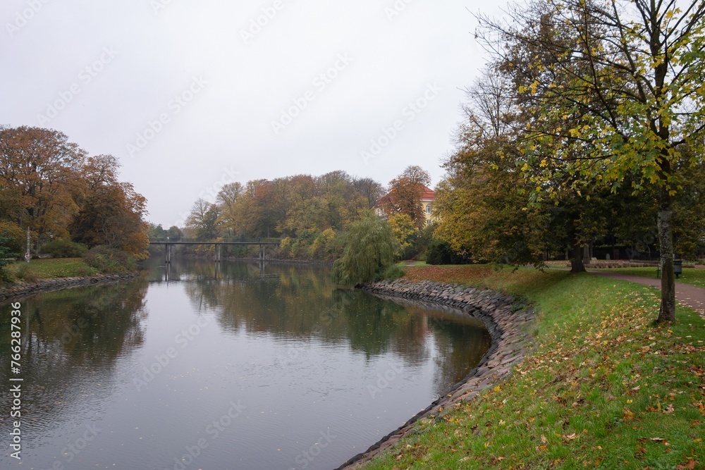 Parkbron bridge in Kungsparken park in Malmo, Sweden in late autumn Parkbron bridge in Kungsparken park in Malmo, Sweden in late autumn