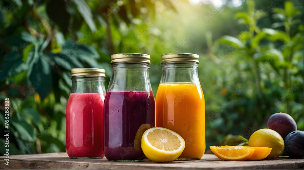 detox cocktail, smoothie for weight loss from fruits and vegetables against the backdrop of nature detox cocktail, smoothie for weight loss from fruits and vegetables against the backdrop of nature