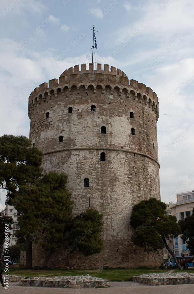 White tower in Thessaloniki, Greece.