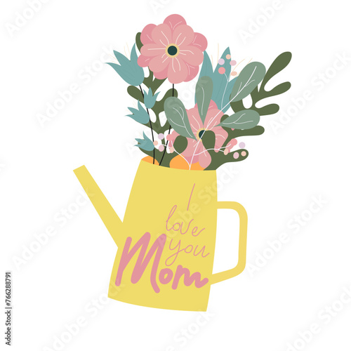 Happy mother's day illustrations, an incredible selection of greetings for Mother's Day with a gentle background, a variety of flowers and an inscription