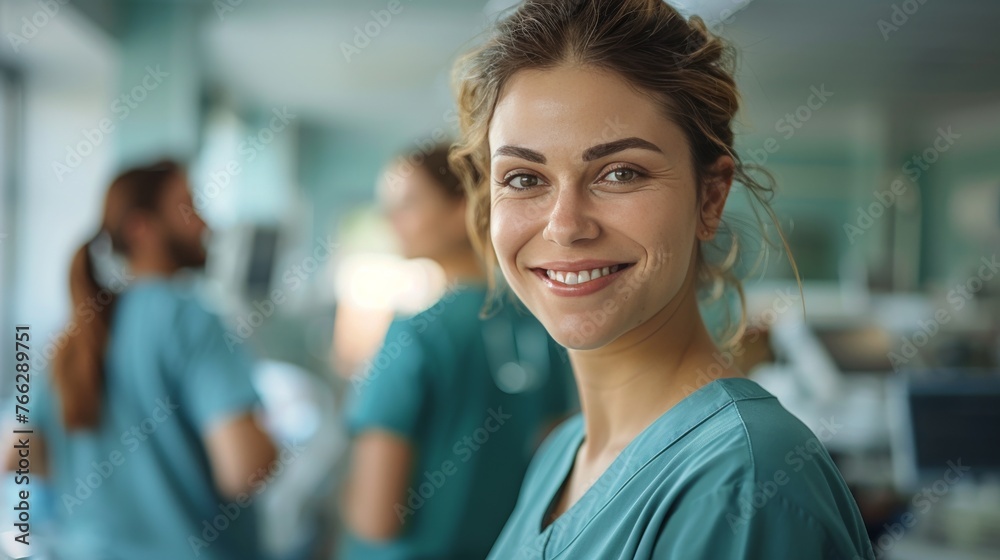Female Healthcare Worker Smiling Female Healthcare Worker Smiling