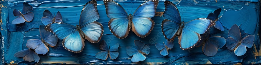 Obraz premium blue butterflies in flight