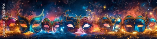background with lights and carnival mask