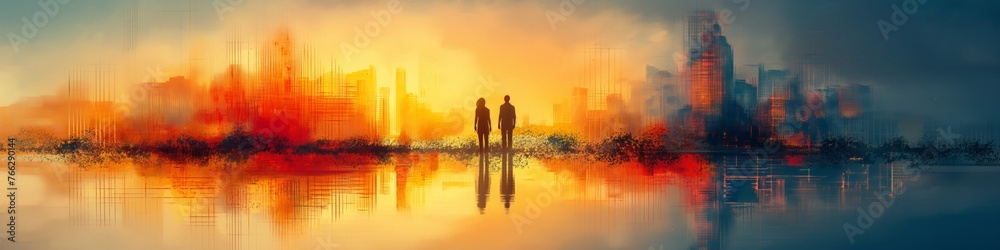 silhouette of two lovers silhouette of two lovers