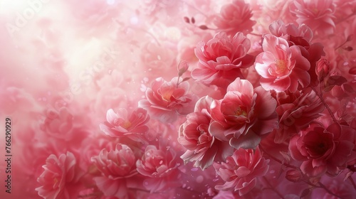 Pink Flowers Floating in the Air