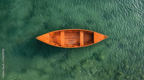 Small White Boat Floating on Lake