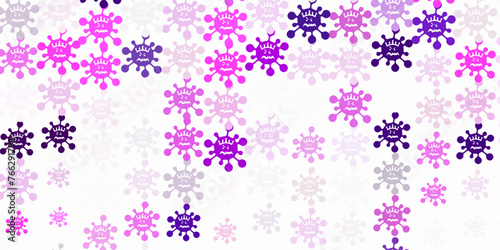 Light Purple vector texture with disease symbols.