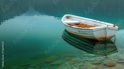 Small Boat Floating on Water