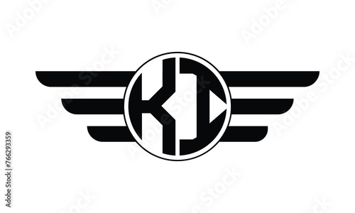 KI initial letter circle wings icon gaming logo design vector template. batman logo, sports logo, monogram, polygon, war game, symbol, playing logo, abstract, fighting, typography, minimal, wings logo
