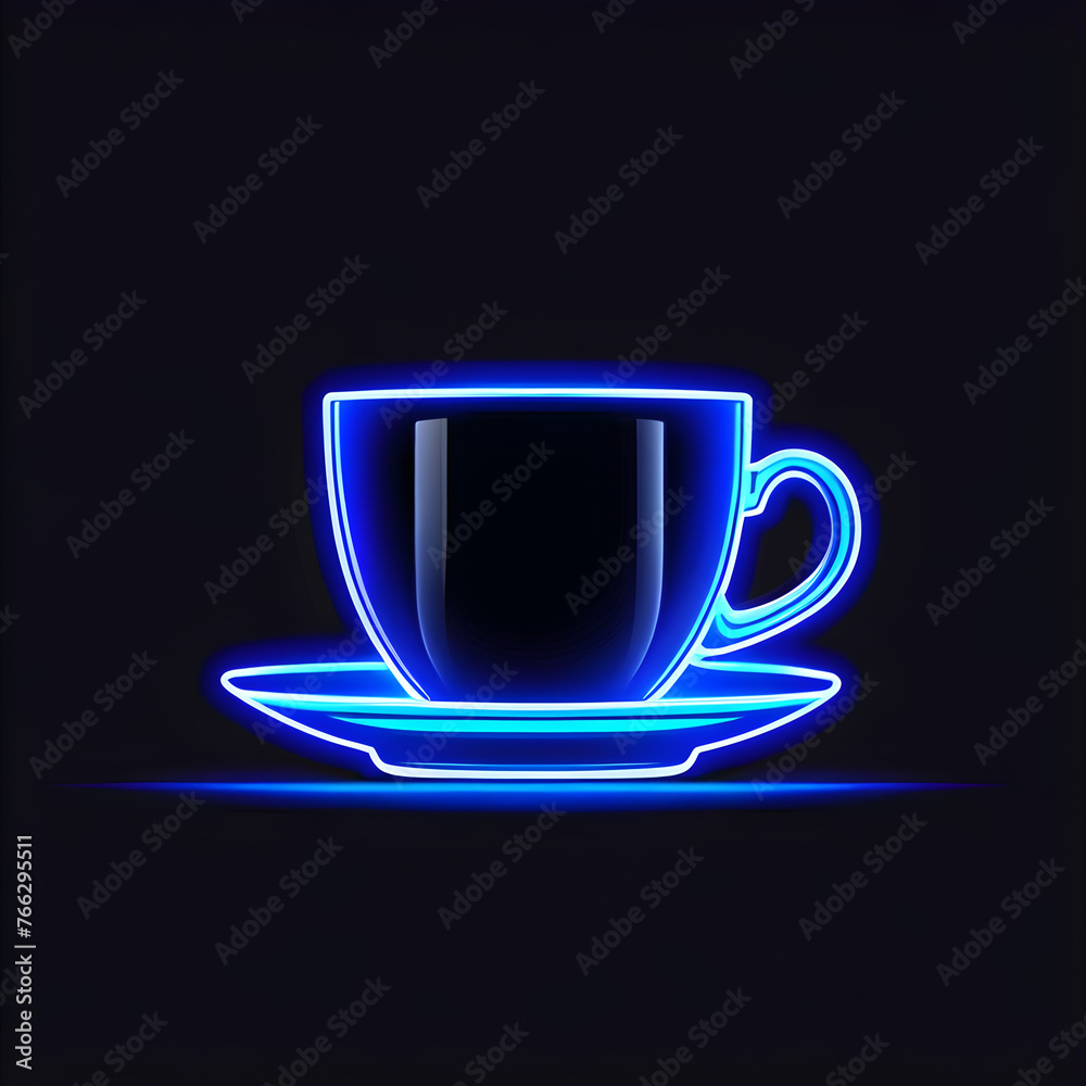 Captivating Blue Neon Mug Cup Icon: Adding a Splash of Neon to Your Designs(Generative AI) Captivating Blue Neon Mug Cup Icon: Adding a Splash of Neon to Your Designs(Generative AI)