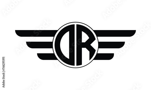 OR initial letter circle wings icon gaming logo design vector template. batman logo, sports logo, monogram, polygon, war game, symbol, playing logo, abstract, fighting, typography, minimal, wings logo