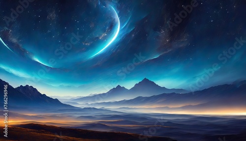 background with clouds and stars