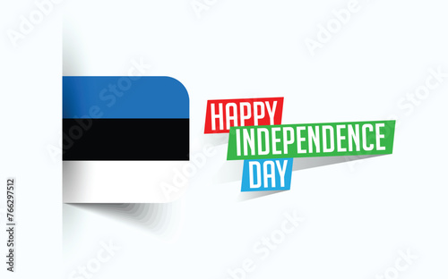 Happy Independence Day of Estonia Vector illustration  national day poster  greeting template design  EPS Source File