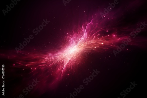 Burgundy light flare isolated black background