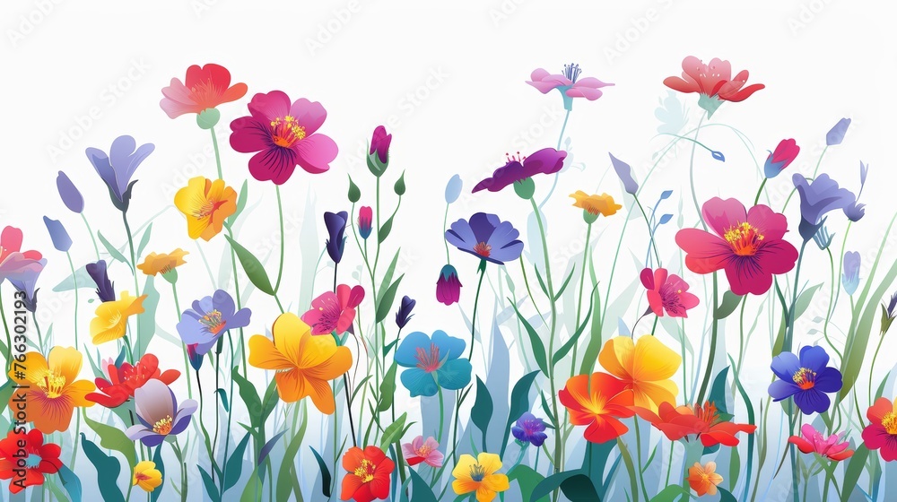 Modern illustration of lots of flowers