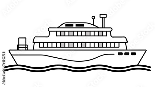 Smooth Sailing Ferry Vector Illustrations for Seamless Designs