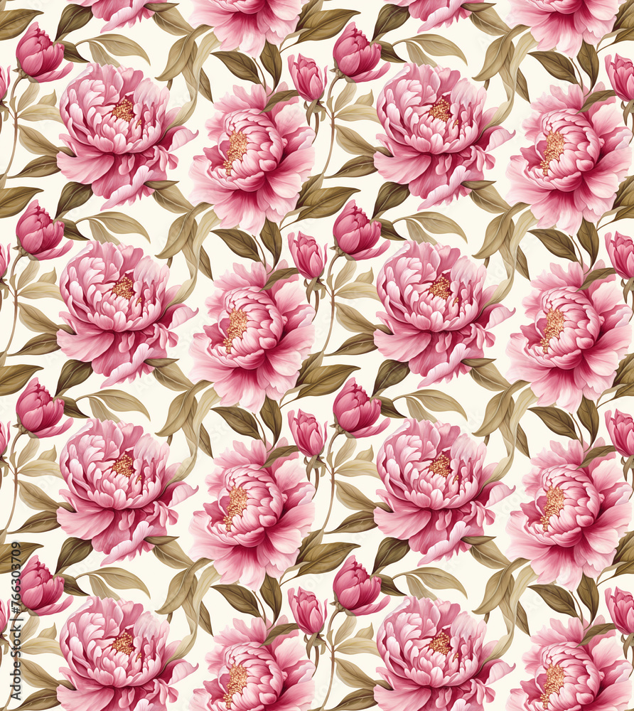 peony, peony repeated patterns, seamless background, seamless floral background, floral background, seamless tile, flower background
