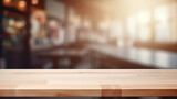 Rustic Wooden Table in Soft Light of a Vintage Style Pub