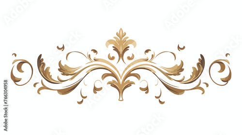 Retro baroque decorations element with flourishes cal