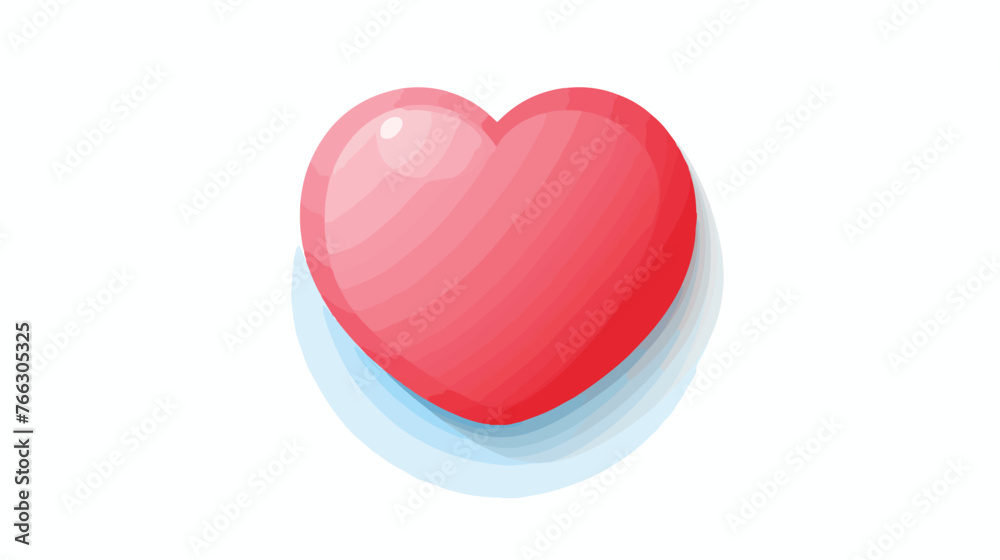Round heart button Flat vector isolated on white background