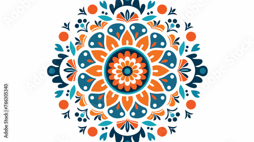 Round ornament. Ethnic mandala. Vector art Flat vecto