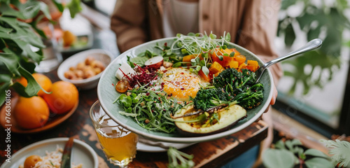 A cozy cafe offering plant-based cuisine and wellness workshops, fostering a holistic approach to nourishment and self-care in a welcoming and mindful environment
