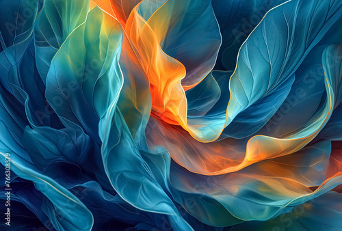 abstract colorful flowing floral petals fractal background