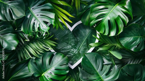 Lush Green Tropical Leaves Texture