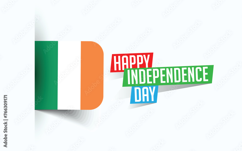 Happy Independence Day of Ireland Vector illustration, national day poster, greeting template design, EPS Source File