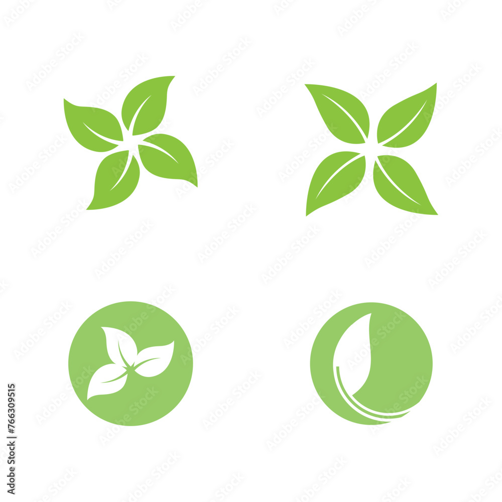 Green leaf logo vector template element symbol design Green leaf logo vector template element symbol design
