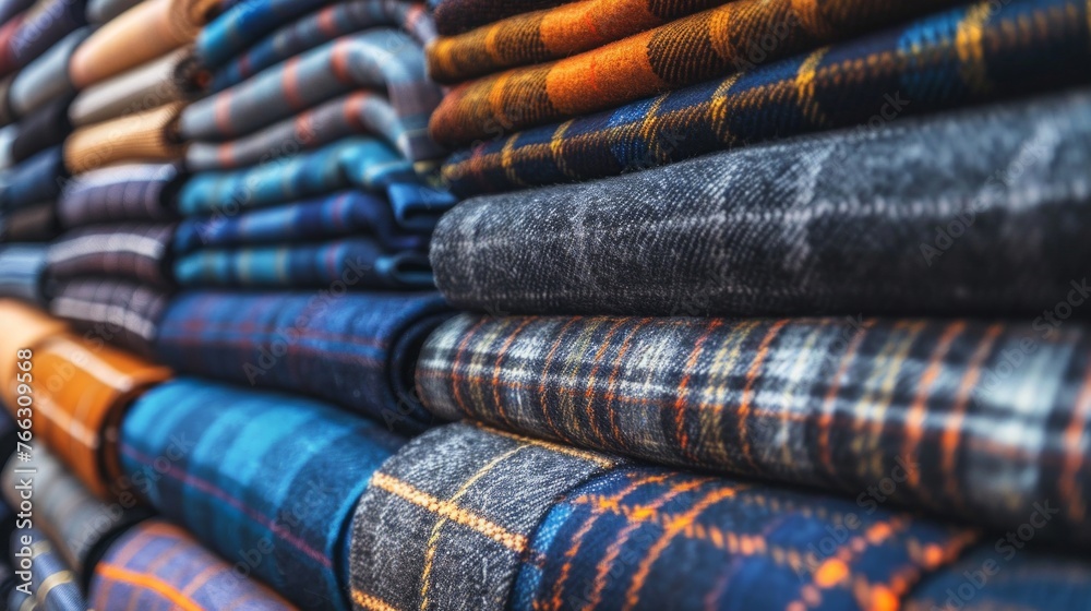 Assorted Textiles in Warm Colors Display