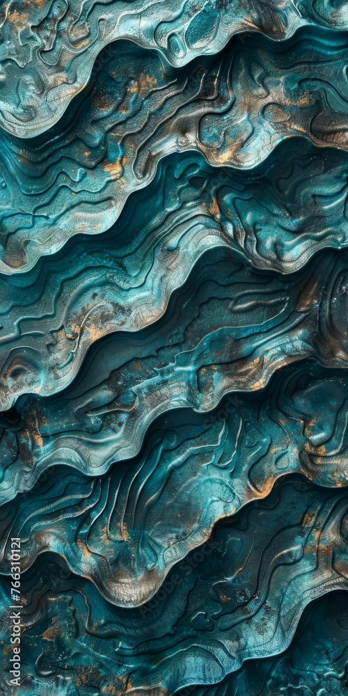 Blue waves, gradient, geometry, 3d, background image for mobile phone, ios, Android, banner for instagram stories, vertical wallpaper